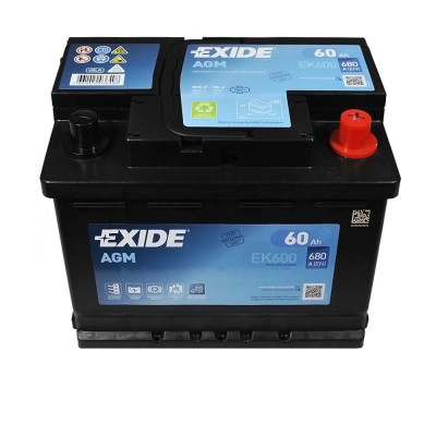 Акумулятор Exide 60Ah 680A Start-Stop AGM EK600