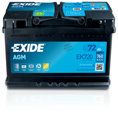 Аккумулятор EXIDE AGM 72Аh 760A R+ (правый +) EK720 Start-Stop