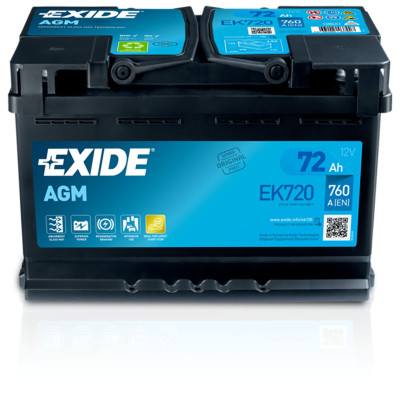 Аккумулятор EXIDE AGM 72Аh 760A R+ (правый +) EK720 Start-Stop Аккумулятор EXIDE AGM 72Аh 760A R+ (правый +) EK720 Start-Stop
