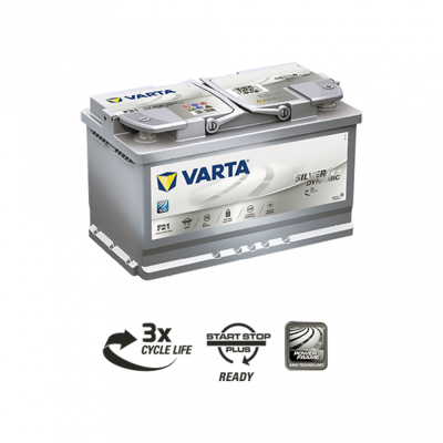 Акумулятор VARTA AGM 80Ah 800А R+ Silver Dynamic (правий +) F21