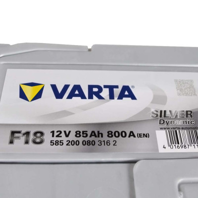 Акумулятор VARTA 85Ah 800A R+ Silver Dynamic (правий +) 585 200 080 SD (F18)