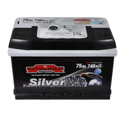 Акумулятор SZNAJDER 75Ah 740A Silver R+ (правий +) LB3 (h=175) Акумулятор SZNAJDER 75Ah 740A Silver R+ (правий +) LB3 (h=175)