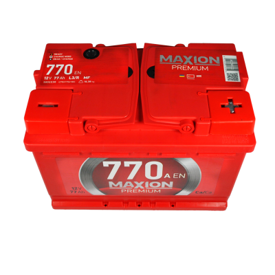 Акумулятор MAXION 77 Аh 770A Premium R+ (правий +) TR L3 (Туреччина)