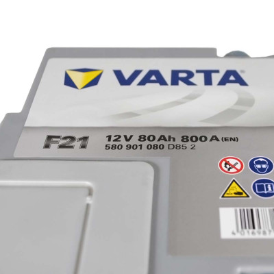Акумулятор VARTA AGM 80Ah 800А R+ Silver Dynamic (правий +) F21