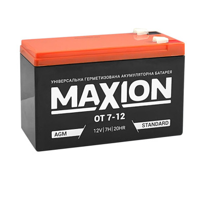Промисловий акумулятор MAXION AGM 12V 7Ah L+ (лівий +) 12-7