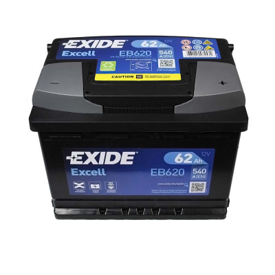 Акумулятор EXIDE 62Аh 540Ah Excell EB620 R+ (правий +)