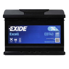 Акумулятор EXIDE 74Аh 680Ah Excell EB740 R+ (правий +)