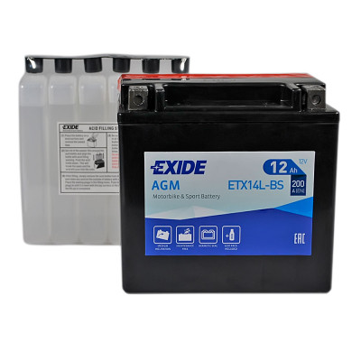 Мото акумулятор EXIDE ETX 14L-BS EXIDE (12V, 12A)