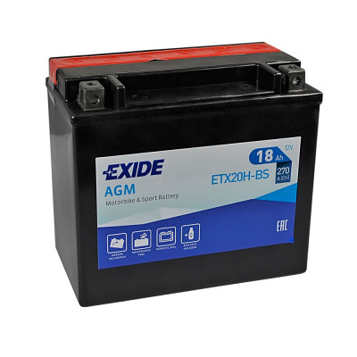 Мото акумулятор EXIDE ETX 20H-BS EXIDE (12V, 18A)
