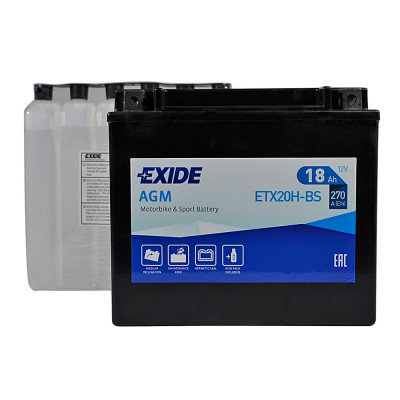 Мото акумулятор EXIDE ETX 20H-BS EXIDE (12V, 18A)