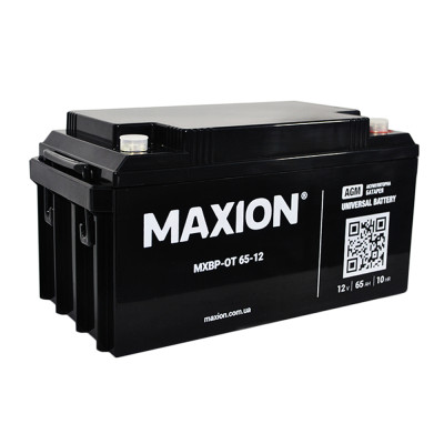 Акумулятор AGM 12V 65Ah MAXION BP OT 65 - 12  для інверторів та ДЖБ