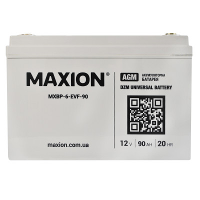 Промисловий акумулятор MAXION AGM 12V 90Ah L+ (лівий +) BP-6 EVF 90