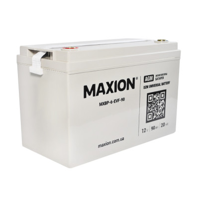 Промисловий акумулятор MAXION AGM 12V 90Ah L+ (лівий +) BP-6 EVF 90