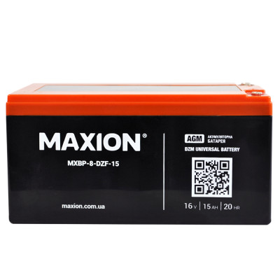 Промисловий акумулятор MAXION AGM 16V 15Ah L+ (лівий +) BT- 8 DZF 15