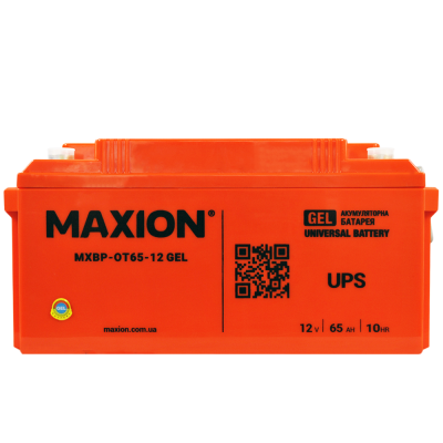 Акумулятор гелевий 12V 65Ah MAXION BP OT 65 - 12 GEL  для інверторів та ДЖБ