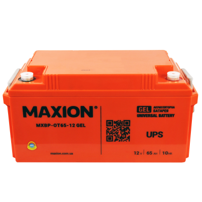 Акумулятор гелевий 12V 65Ah MAXION BP OT 65 - 12 GEL  для інверторів та ДЖБ
