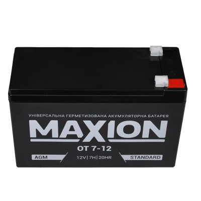 Промисловий акумулятор MAXION AGM 12V 7Ah L+ (лівий +) 12-7
