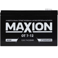 Промисловий акумулятор MAXION AGM 12V 7Ah L+ (лівий +) 12-7