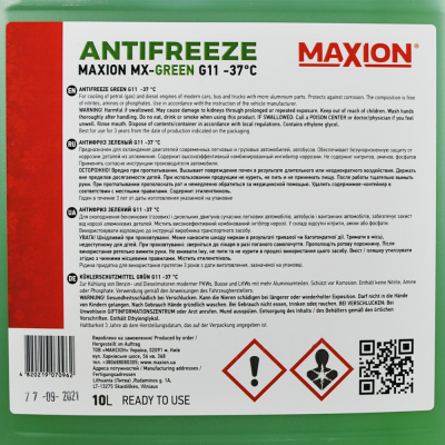 Антифриз MAXION 10L G11 -37 ° C GREEN