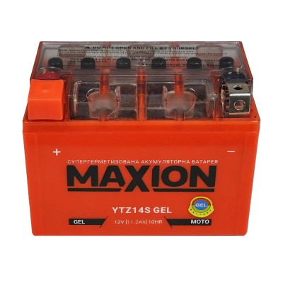 Мото акумулятор MAXION GEL 12V 11,2A L+ (лівий +) YTZ 14S