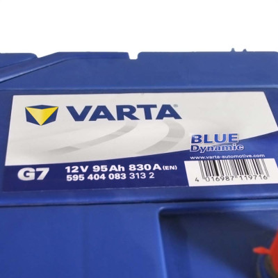 Акумулятор VARTA  95Ah 830A R+ Blue Dynamic Asia (правий +) G7