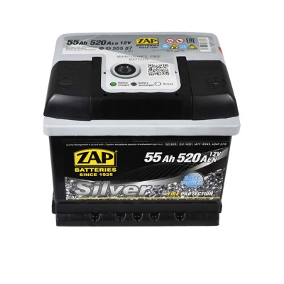 Акумулятор ZAP Silver 55Ah 520A R+ (правий +) LB1 (555 87) h=175