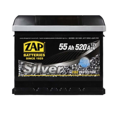 Акумулятор ZAP Silver 55Ah 520A R+ (правий +) LB1 (555 87) h=175
