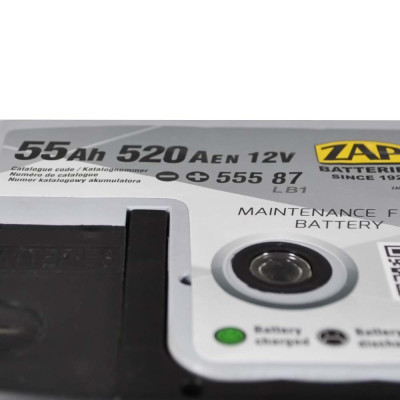 Акумулятор ZAP Silver 55Ah 520A R+ (правий +) LB1 (555 87) h=175