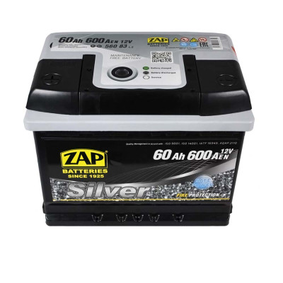 Акумулятор ZAP Silver 60Ah 600A L+ (лівий +) L2 (560 85)