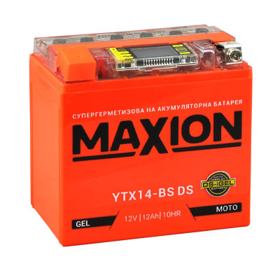 Мото акумулятор MAXION 12V 12A L+ (лівий) YTX 14-BS DS (DS-iGEL)