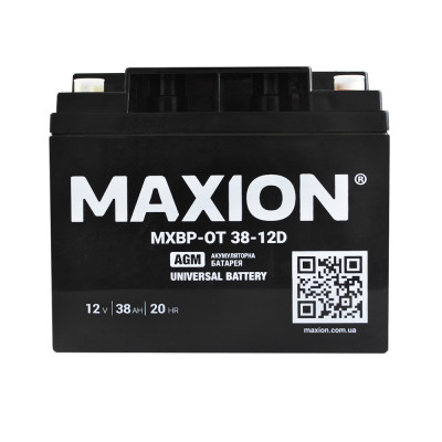 Промисловий акумулятор MAXION AGM 12V 38Ah R+ (правий +) BP OT 12 - 38D