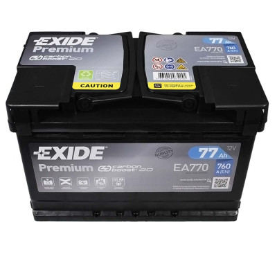 Акумулятор EXIDE 77Аh 760Ah Premium  EA770 R+ (правий +)