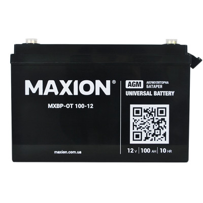 Акумулятор AGM 12V 100Ah MAXION MXBP OT 100 - 12 для інверторів та ДЖБ