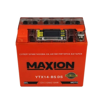 Мото акумулятор MAXION 12V 12A L+ (лівий) YTX 14-BS DS (DS-iGEL)
