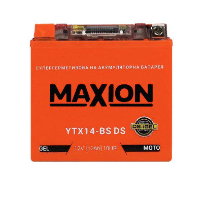 Мото акумулятор MAXION 12V 12A L+ (лівий) YTX 14-BS DS (DS-iGEL)