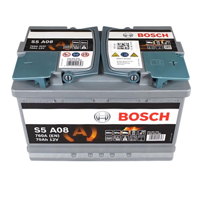 Аккумулятор BOSCH AGM 70Ah 760A R+ (правый +) S5A 080