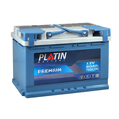 Акумулятор PLATIN 80Ah 780A Premium R+ (правий +) MF