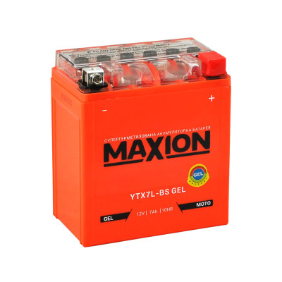 Мото акумулятор MAXION Gel 12V 7A R+ (правий +) YTX 7L-BS