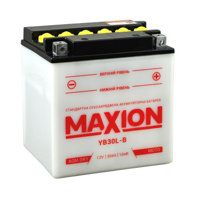 Мото акумулятор MAXION 12V 30A R+ (правий +) YB 30L-B