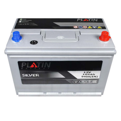 Акумулятор PLATIN 105Ah 940A R+  Silver Asia SMF (N70) н.к.