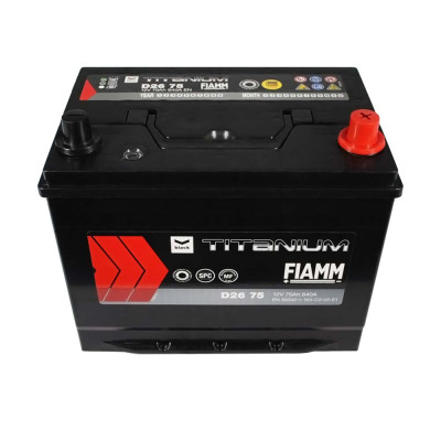 Акумулятор FIAMM 75Аh 640А  Titanium Black Asia R+ (правий +) D26