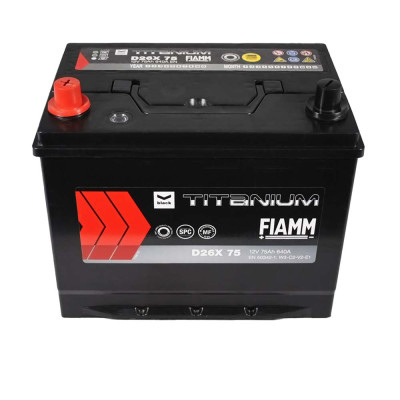 Акумулятор FIAMM 75Аh 640А  Titanium Black Asia L+ (лівий +) D26