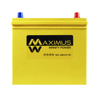 Акумулятор MAXIMUS 55Ah 520A R+ Asia smf (NS60) т. к.