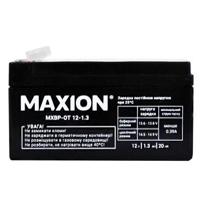 Промисловий акумулятор MAXION AGM BP OT 12V 1.3Ah R+ (правий +) 12-1.3