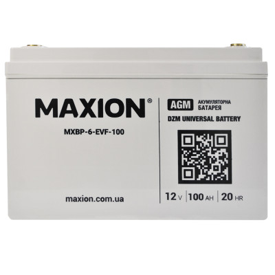 Промисловий акумулятор MAXION AGM 12V 100Ah L+ (лівий +) BP-6 EVF 100