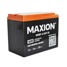 Промисловий акумулятор MAXION AGM 12V 55Ah L+ (лівий +) BP-6 EVF 55
