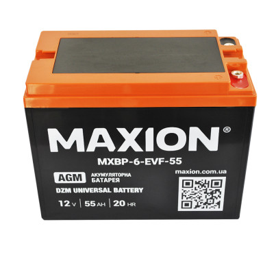 Промисловий акумулятор MAXION AGM 12V 55Ah L+ (лівий +) BP-6 EVF 55