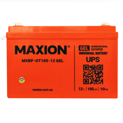 Акумулятор гелевий 12V 105Ah MAXION BP OT 105 - 12 GEL  для інверторів та ДЖБ