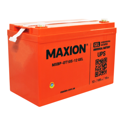 Акумулятор гелевий 12V 105Ah MAXION BP OT 105 - 12 GEL  для інверторів та ДЖБ