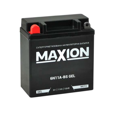 Мото акумулятор MAXION Gel 6V, 11A L+ (лівий +) 11A-BS